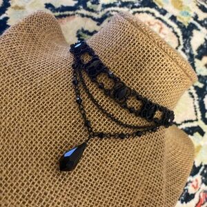 Art Deco Tiered Black Necklace